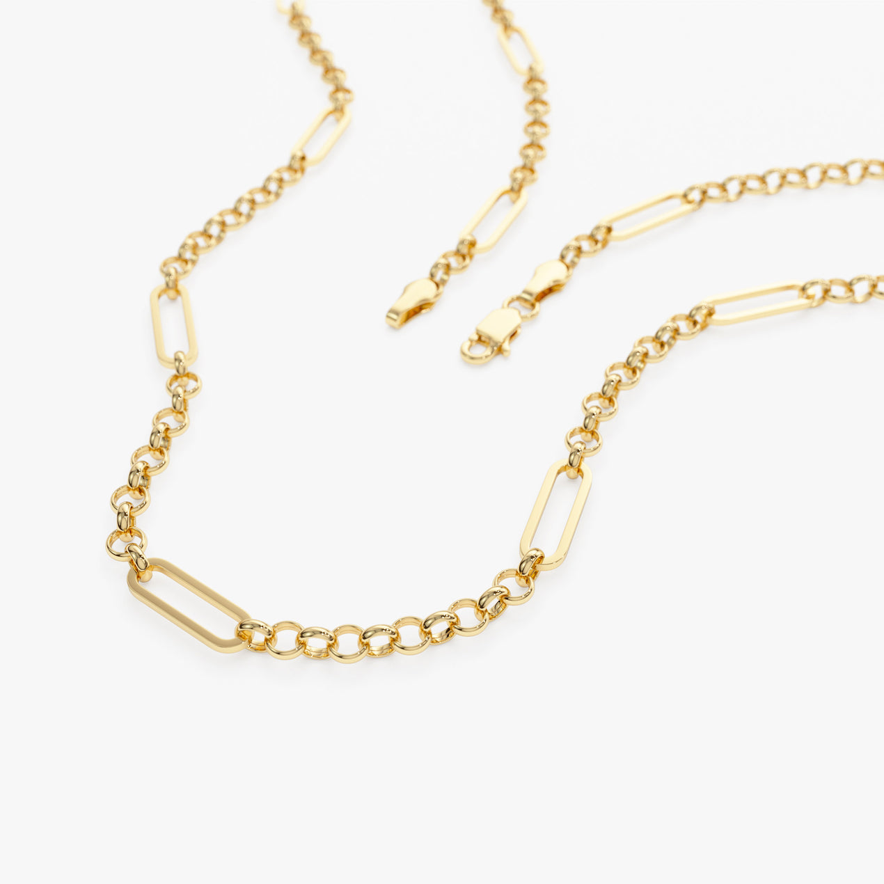 14K Gold Rolo Paperclip Chain Necklace – FERKOS FJ