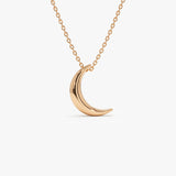 14K Half Moon Crescent Charm Necklace 14K Rose Gold Ferkos Fine Jewelry