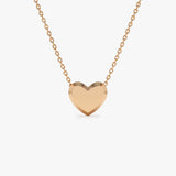 14k Puffed Heart Slider Necklace 14K Rose Gold Ferkos Fine Jewelry