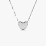 14k Puffed Heart Slider Necklace 14K White Gold Ferkos Fine Jewelry