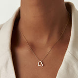 14k Gold Open Heart Shaped Charm Necklace  Ferkos Fine Jewelry