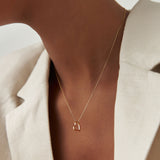 14k Gold Open Heart Shaped Charm Necklace  Ferkos Fine Jewelry