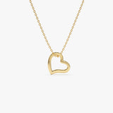 14k Gold Open Heart Shaped Charm Necklace 14K Gold Ferkos Fine Jewelry
