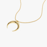 14K Plain Gold Crescent Moon Necklace  Ferkos Fine Jewelry