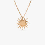 14k Gold Glowing Sun Charm Necklace 14K Rose Gold Ferkos Fine Jewelry