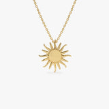 14k Gold Glowing Sun Charm Necklace 14K Gold Ferkos Fine Jewelry