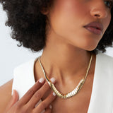 14k 12 to 5MM Graduating Cobra Necklace  Ferkos Fine Jewelry