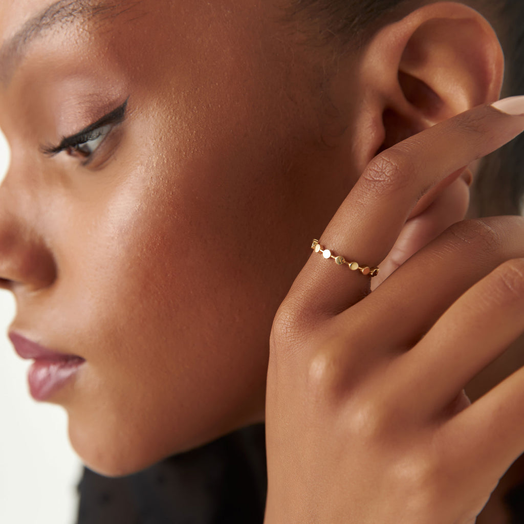 Stackable 14k Rings 14K Tiny Round Stackable Ring For Women – Ferkos Fine Jewelry