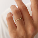 14k Dainty Minimal Bamboo Gold Ring  FERKOS FJ