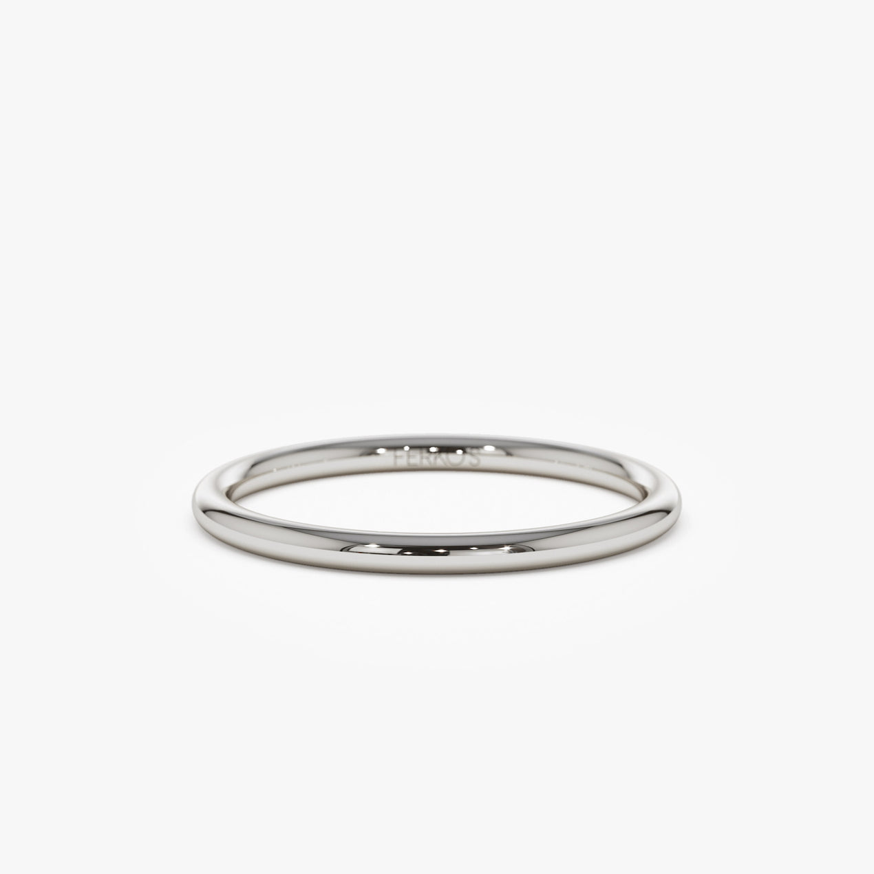 14K Solid Gold 1.5 mm Wedding Band 14K White Gold 3.75