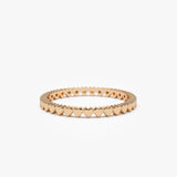 14k Gold Mini Heart Eternity Ring 14K Rose Gold Ferkos Fine Jewelry