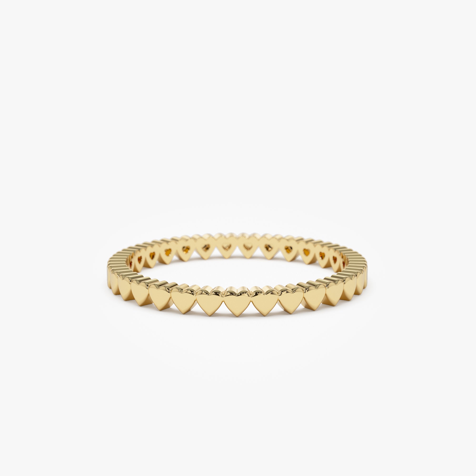 14k Gold Mini Heart Eternity Ring 14K Gold Ferkos Fine Jewelry