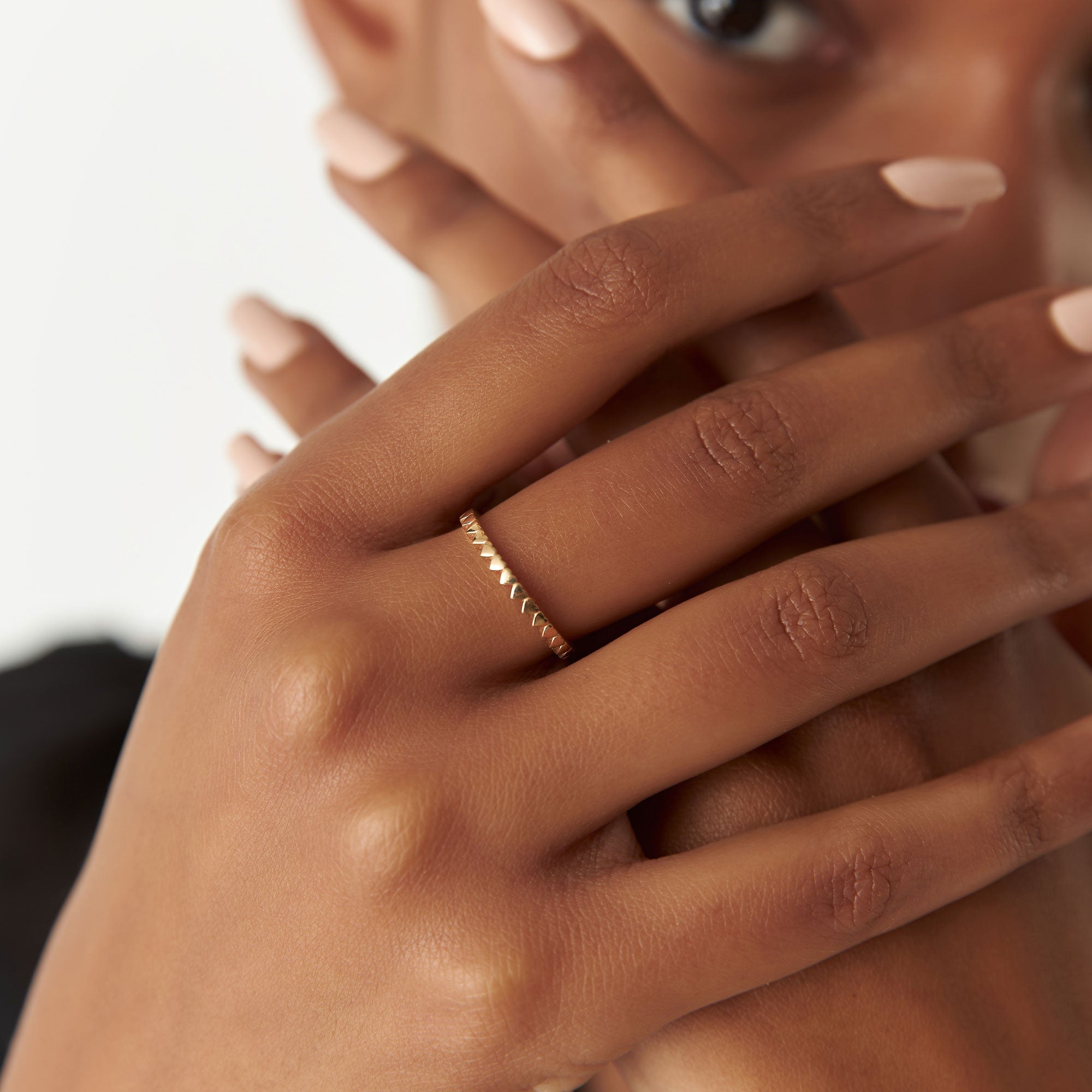 14k Gold Mini Heart Eternity Ring  Ferkos Fine Jewelry