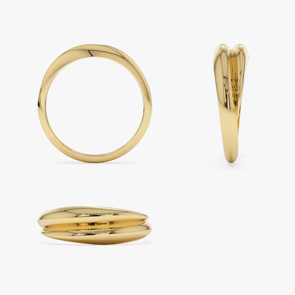 14k Dome Dual Band Stackable Statement Ring – Ferkos Fine Jewelry