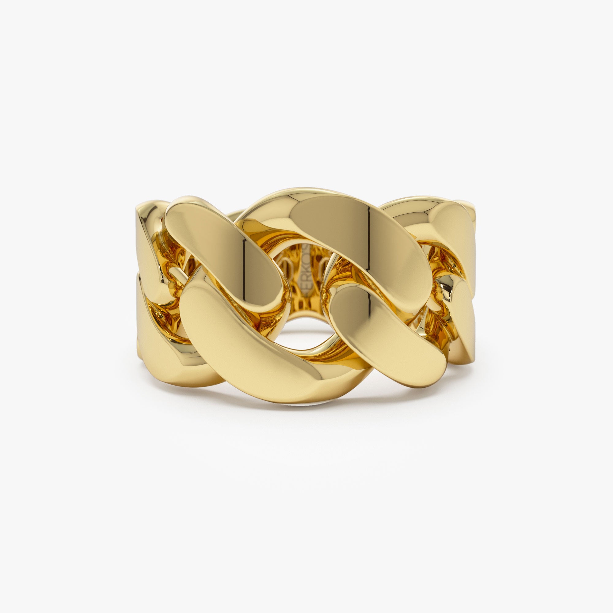 14k Chunky Cuban Curb Chain Link Ring 14K Gold Ferkos Fine Jewelry