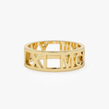 14K Gold Personalized Roman Numeral Ring 14K Gold Ferkos Fine Jewelry