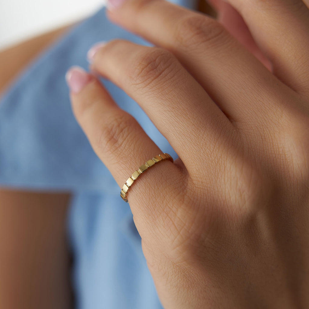 14K Geometric Square Stacking Ring – Ferkos Fine Jewelry