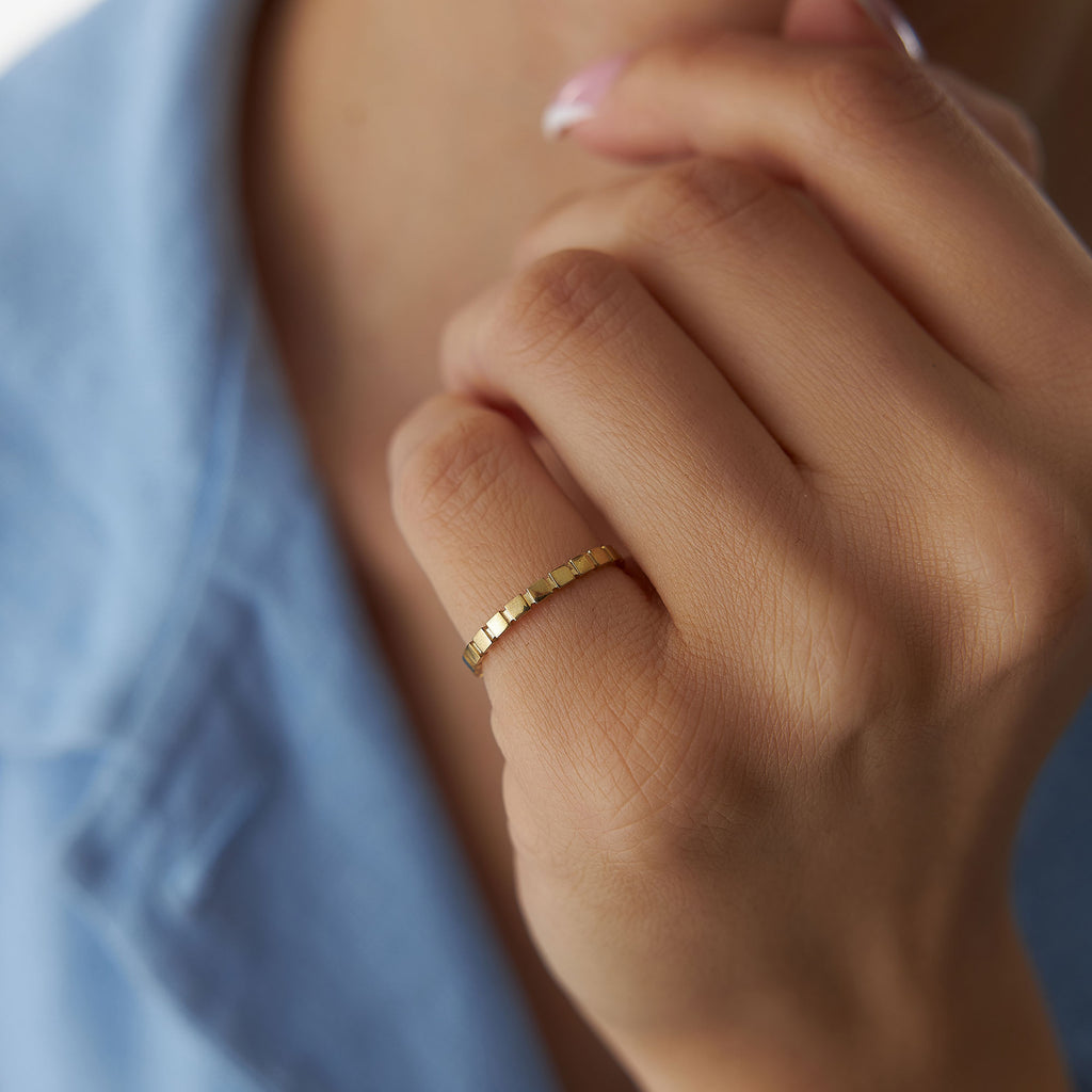 Square Stackable Rings 14K Geometric Square Stacking Ring – Ferkos Fine Jewelry