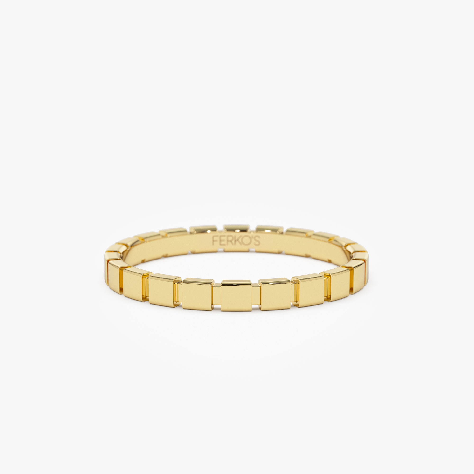 14K Geometric Square Stacking Ring 14K Gold Ferkos Fine Jewelry