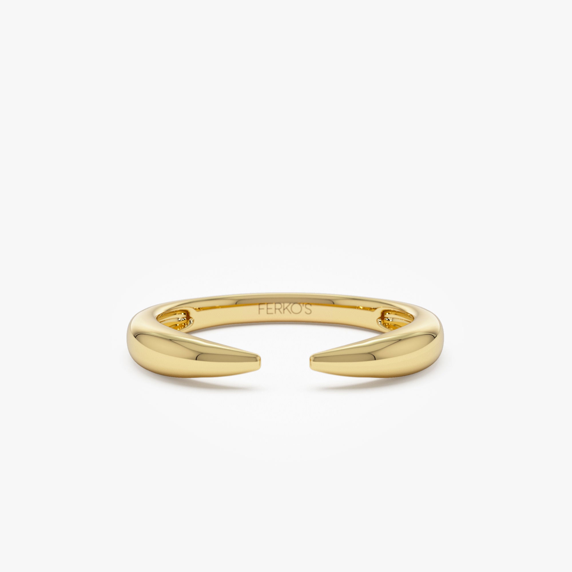 14K Open Claw Cuff Ring For Women 14K Gold Ferkos Fine Jewelry