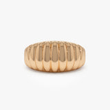 14k Gold Chunky Ribbed Statement Ring 14K Rose Gold Ferkos Fine Jewelry