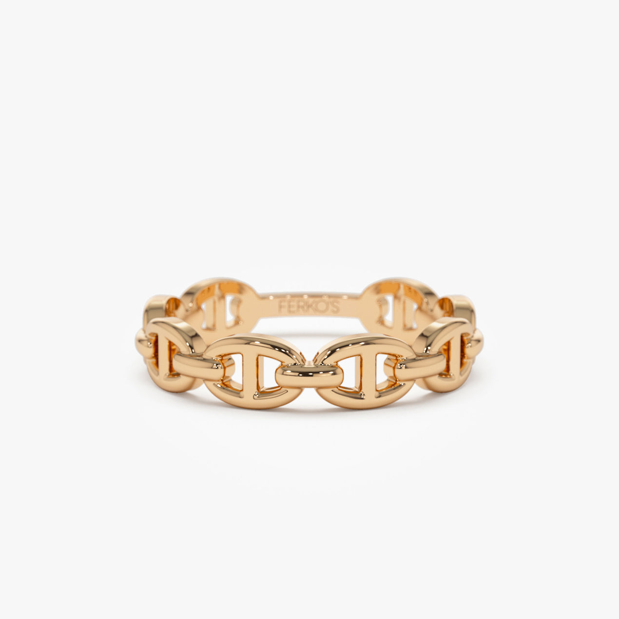 14k Solid Gold Mariner Chain Ring – Ferkos Fine Jewelry