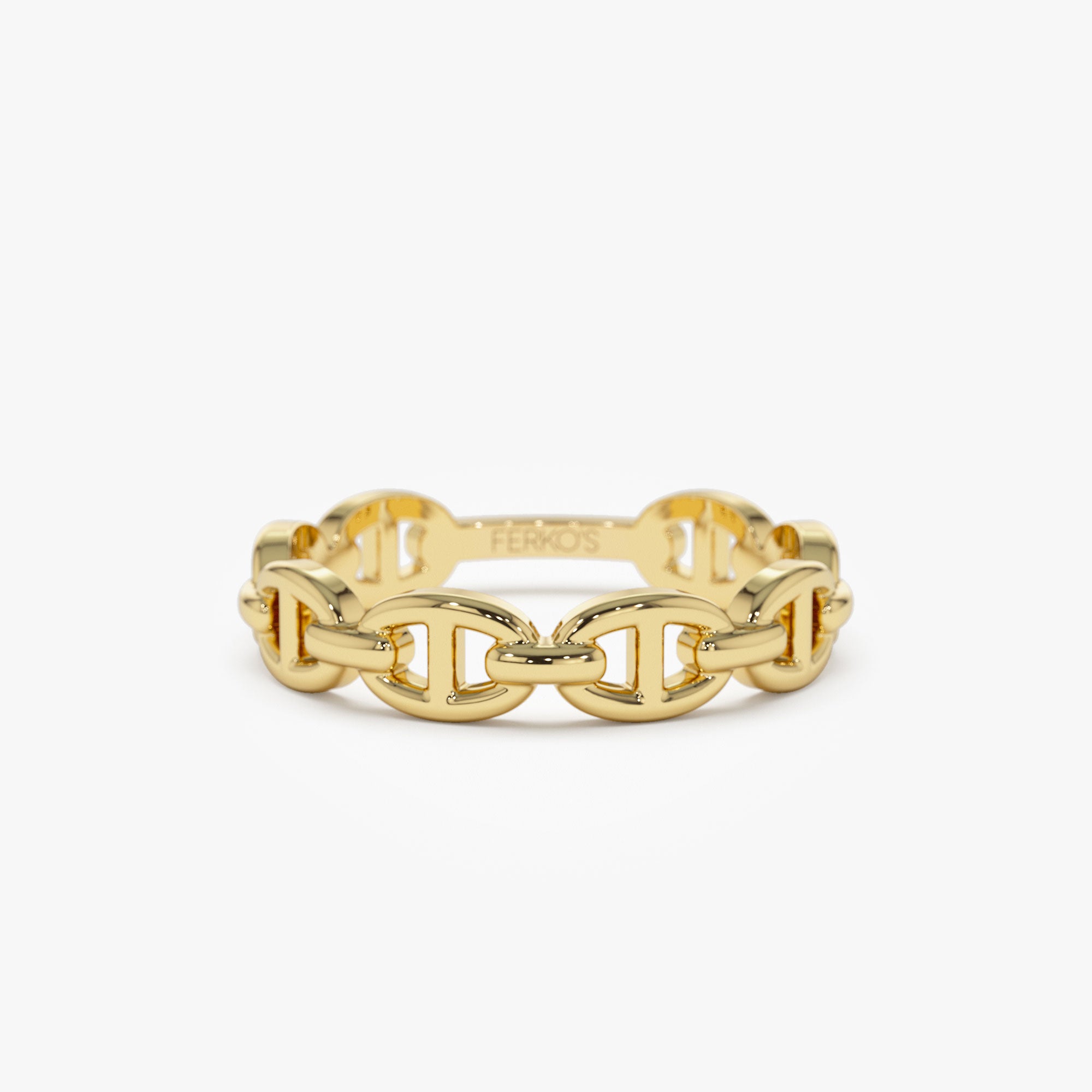 14k Solid Gold Mariner Chain Ring – FERKOS FJ