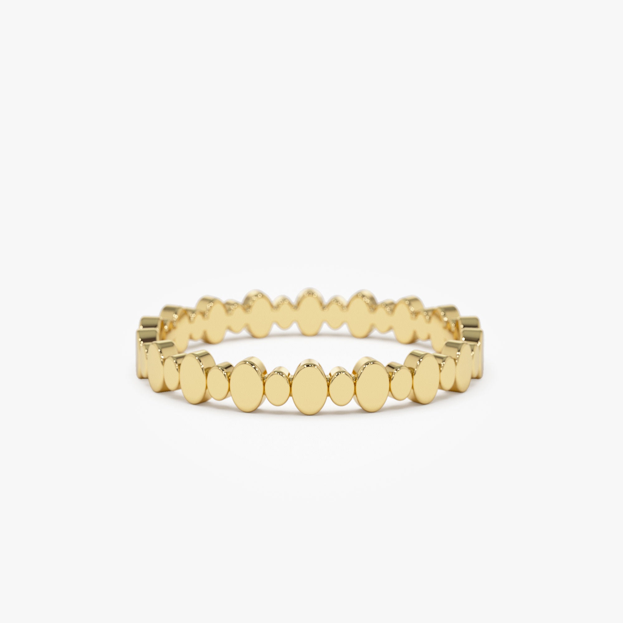 14k Alternating Size Oval Ring 14K Gold Ferkos Fine Jewelry