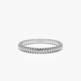 14K Stackable Ribbed Wedding band 14K White Gold Ferkos Fine Jewelry