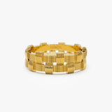 14K Stackable Ribbed Woven Gold Ring 14K Gold Ferkos Fine Jewelry