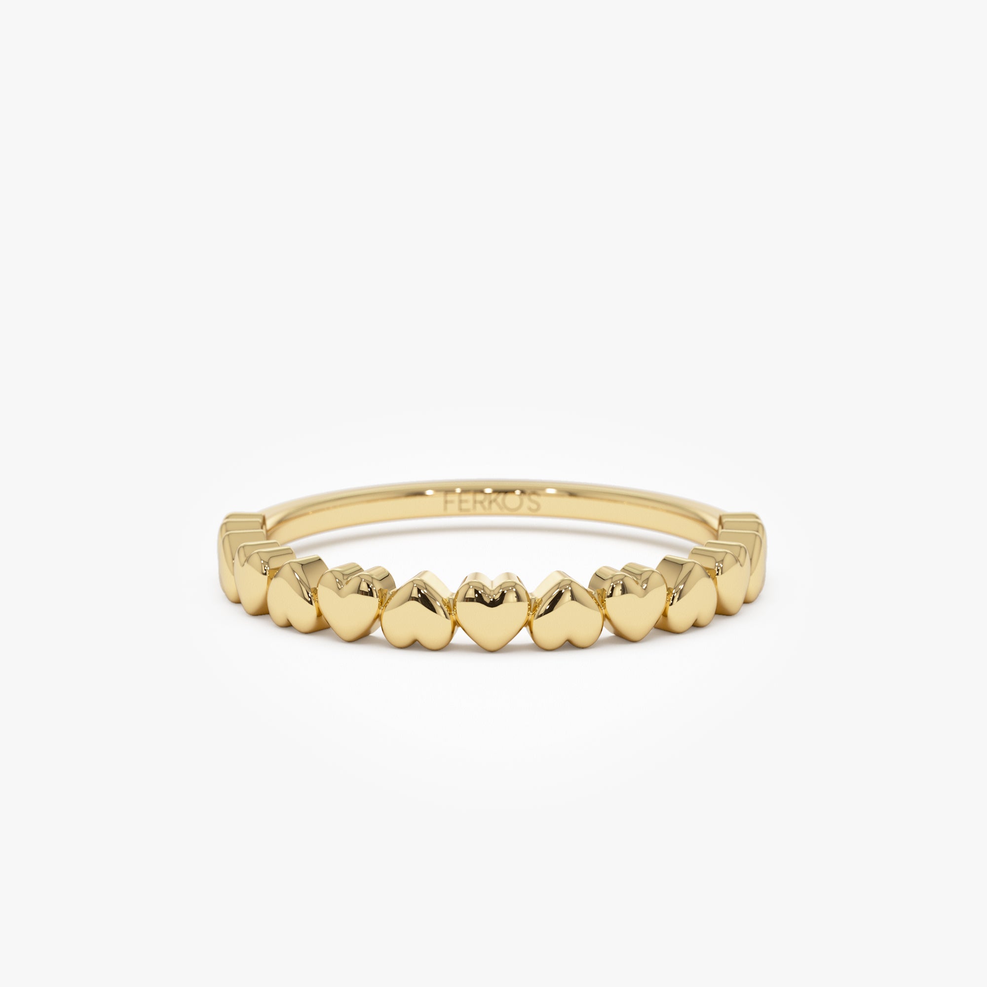 14k Dainty Heart Stacking Gold Ring 14K Gold Ferkos Fine Jewelry