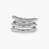 14K Stacked Chunky Curved Ring 14K White Gold Ferkos Fine Jewelry