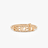 14K Gold Custom Name Ring 14K Rose Gold Ferkos Fine Jewelry