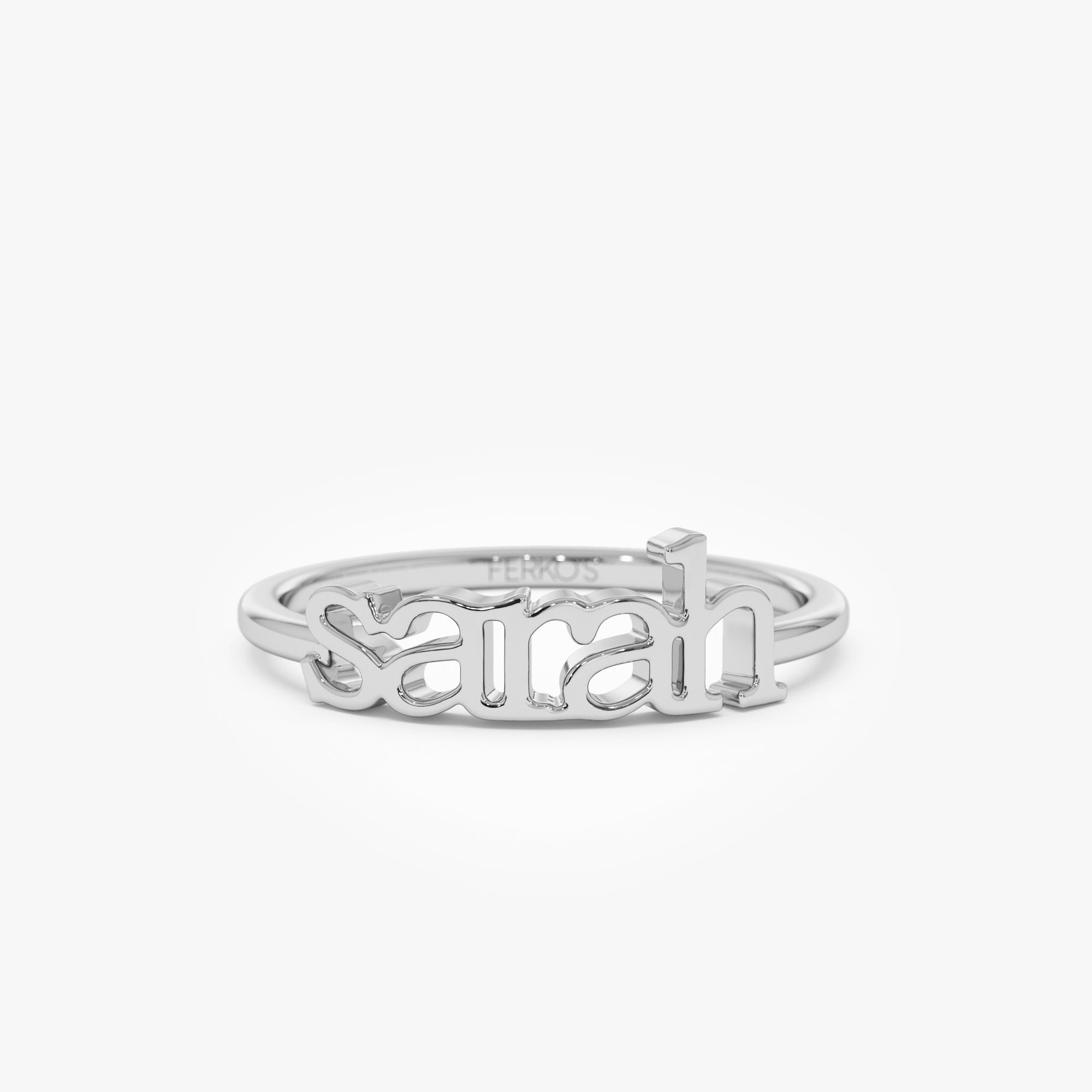 14K Gold Custom Name Ring Ferkos Fine Jewelry