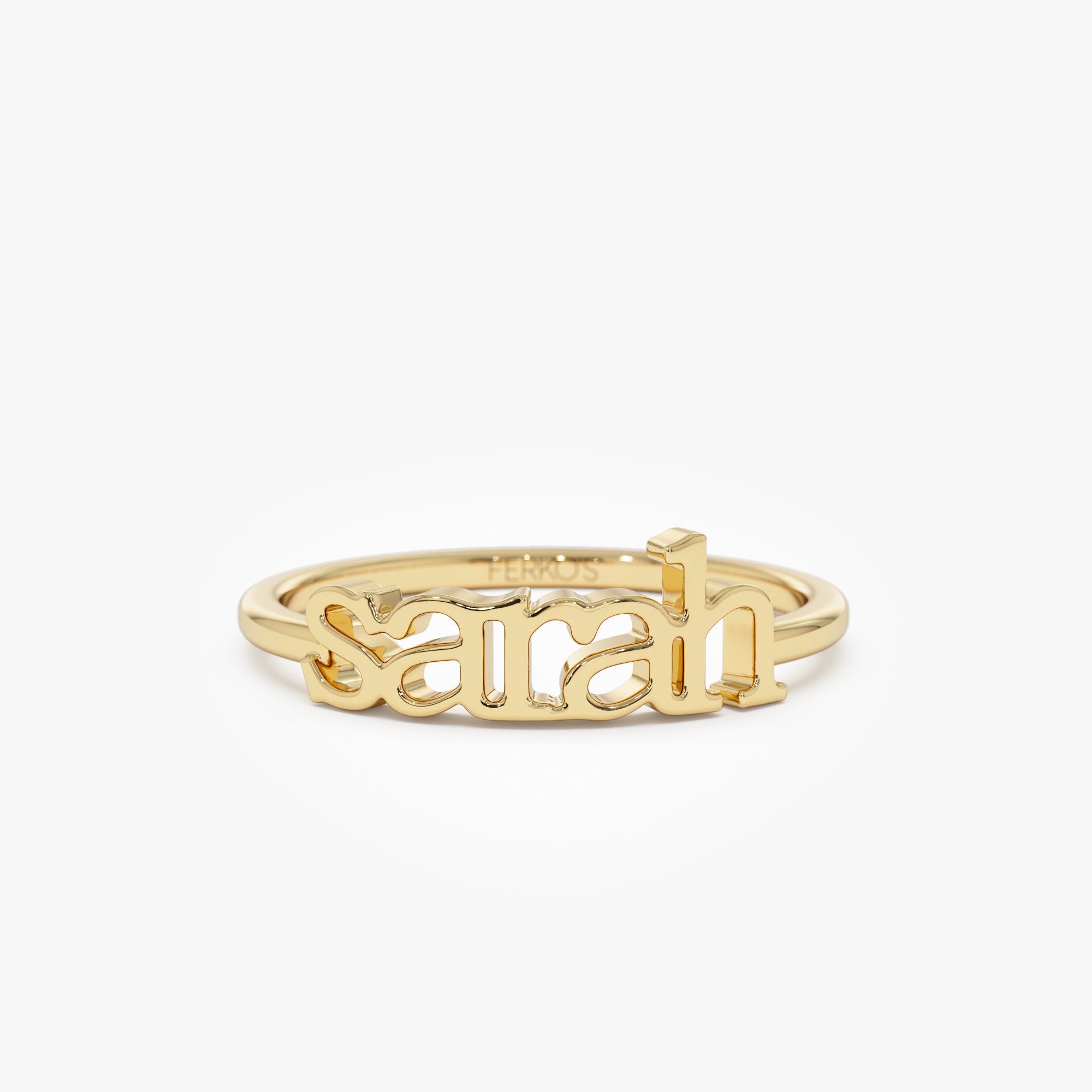 14K Gold Custom Name Ring 14K Gold Ferkos Fine Jewelry