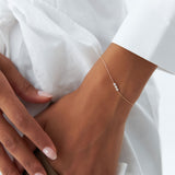 14K Gold Trio Diamond Bracelet with Thin Chain  Ferkos Fine Jewelry