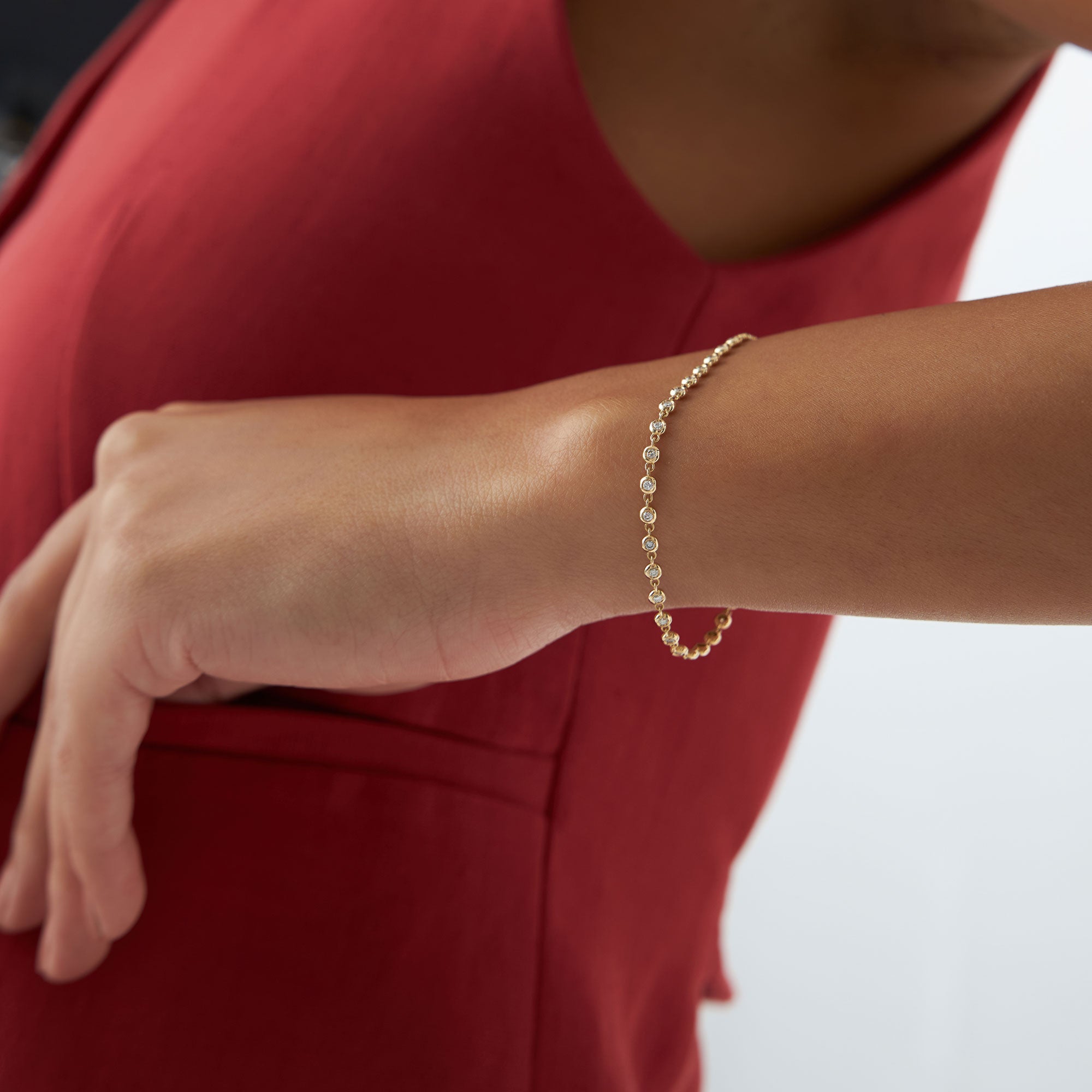14K Gold Bezel Setting Diamond Tennis Bracelet  Ferkos Fine Jewelry