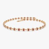 14k Bezel Set Ruby Tennis Bracelet 14K Rose Gold Ferkos Fine Jewelry