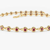 14k Bezel Set Ruby Tennis Bracelet  Ferkos Fine Jewelry