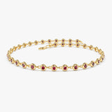 14k Bezel Set Ruby Tennis Bracelet 14K Gold Ferkos Fine Jewelry