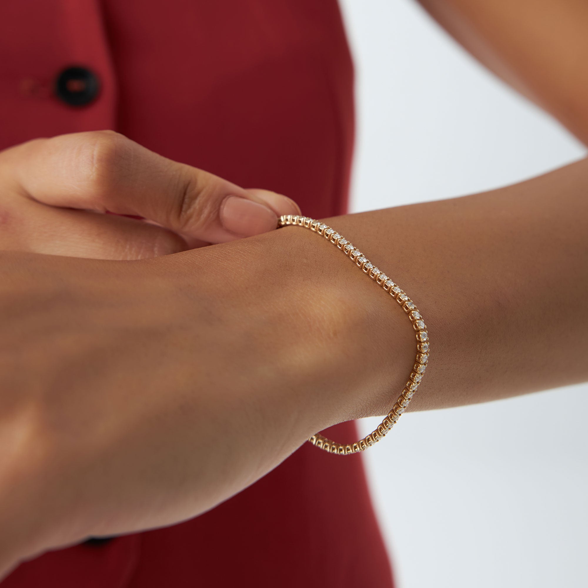 14K Rose Gold Diamond Tennis Bracelet 2.20 ctw Ferkos Fine Jewelry