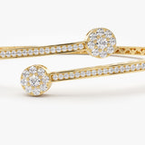 14k Gold Cross Over Diamond Bangle Bracelet  Ferkos Fine Jewelry