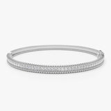 14k Milgrain Diamond Bangle Bracelet 14K White Gold Ferkos Fine Jewelry
