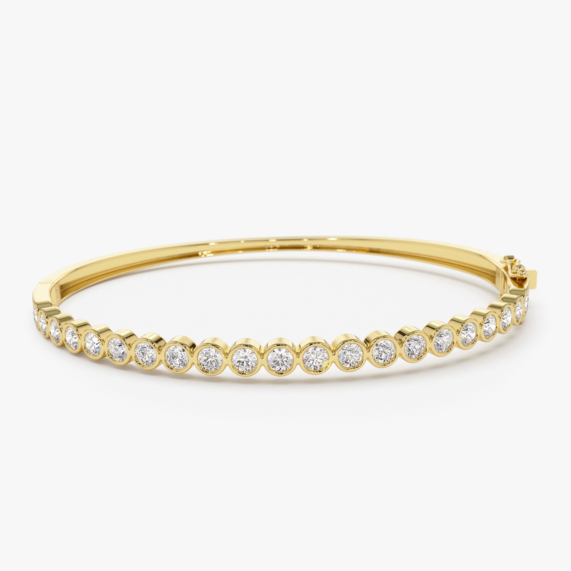 14K Bezel Setting Diamond Bangle – FERKOS FJ