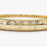 14k 1.20ctw Dome Floating Diamond Bangle Bracelet  Ferkos Fine Jewelry