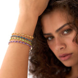 14K Gold Oval Shaped Red Garnet Tennis Bracelet 15.25 ctw Ferkos Fine Jewelry