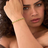 14K Gold Oval Shaped Peridot Tennis Bracelet 13.70 ctw Ferkos Fine Jewelry