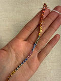 14K Gold Rainbow Emerald Cut Gemstone Tennis Bracelet Ferkos Fine Jewelry