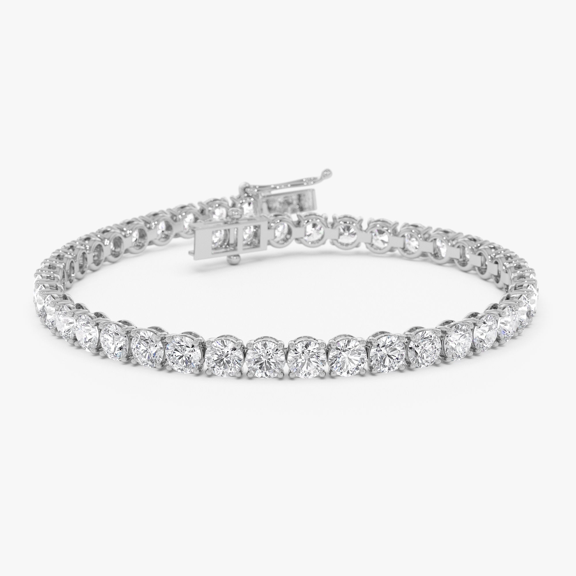 7.00ctw 14k Round Shaped Lab Grown Diamond Tennis Bracelet - Emily 14k White Gold Ferkos Fine Jewelry
