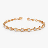2.00 CTW 14k Bezel Setting Lab Grown Diamond Tennis Bracelet - Isla 14k Rose Gold Ferkos Fine Jewelry